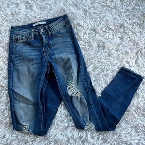 Kancan distressed skinny jeans medium wash